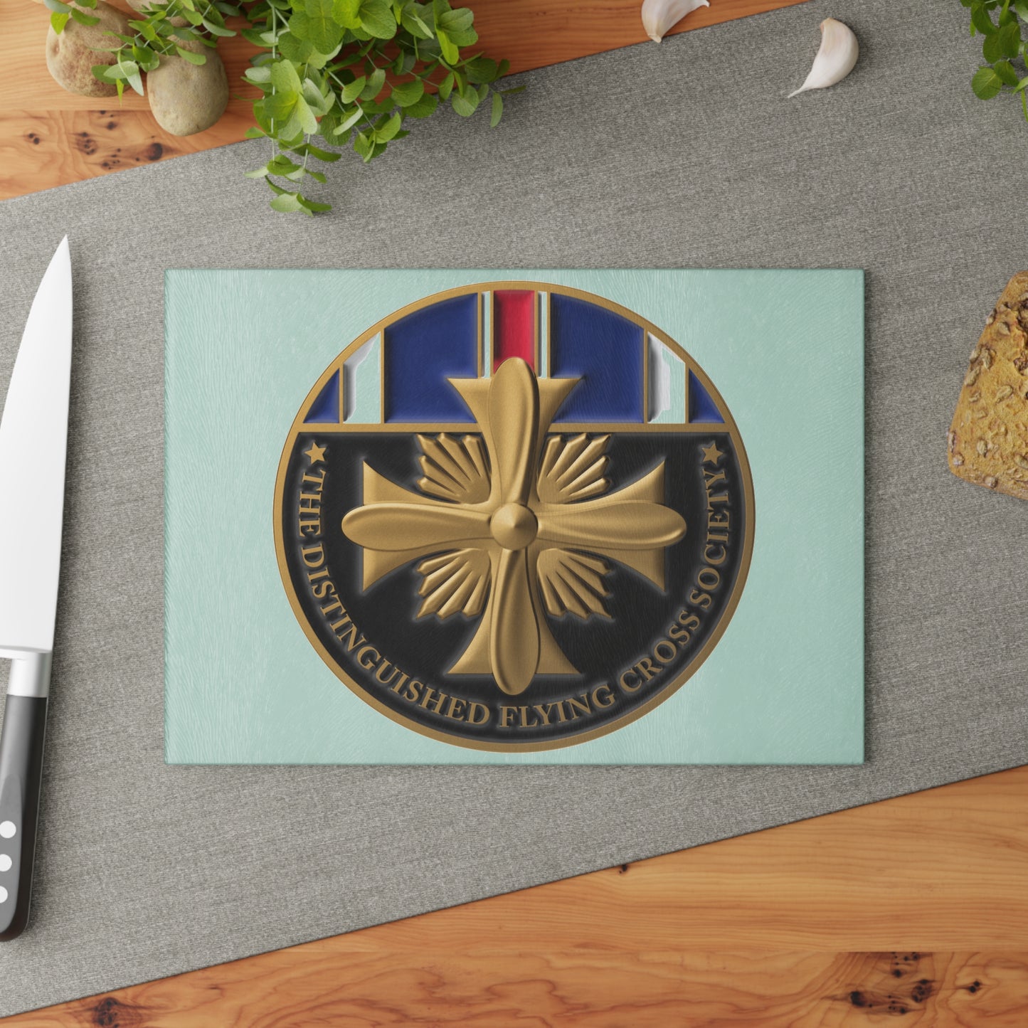 Cutting Board - Glass Cutting Board, DFC Society Challenge Coin