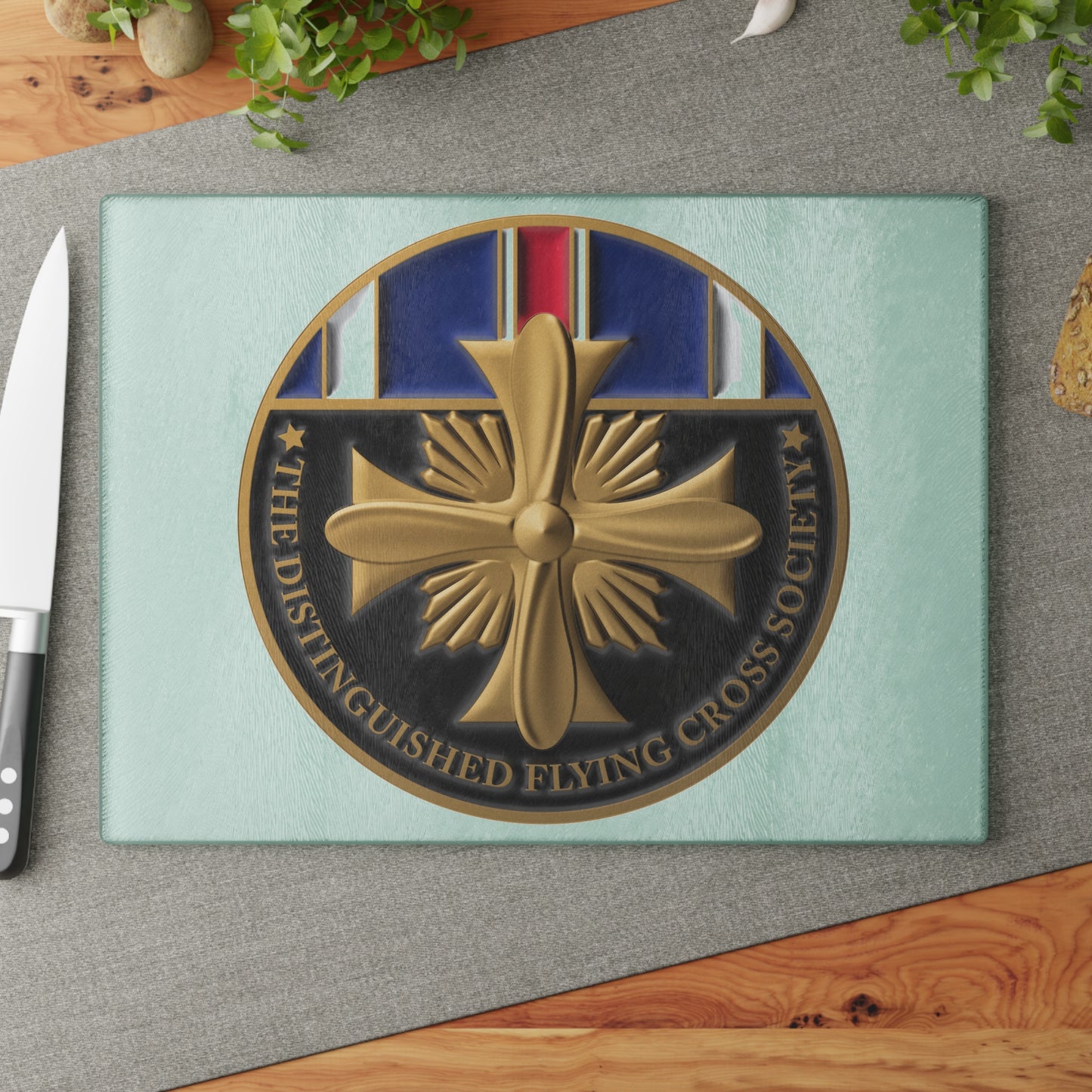 Cutting Board - Glass Cutting Board, DFC Society Challenge Coin